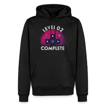 2nd Wedding Anniversary Gifts Level 2 Complete Gam - Men’s Premium Organic Hoodie - black - Front - Nico (187cm)