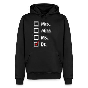 Graduation Graduation Doctor Titre T-Shirt Cadeau - Sweat à capuche Premium bio Homme - noir - Devant - Nico (187cm)