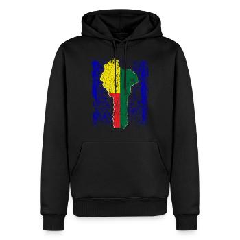 Drapeau du Bénin Porto-Novo Cotonou cadeau - Sweat à capuche Premium bio Homme - noir - Devant - Nico (187cm)