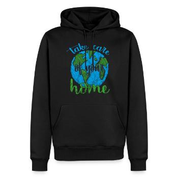 Earth Day - Tag der Erde - Männer Premium Bio Hoodie - Schwarz - Vorne - Nico (187cm)