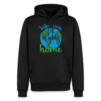 Earth Day - Tag der Erde - Männer Premium Bio Hoodie - Schwarz - Vorne - Nico (187cm)