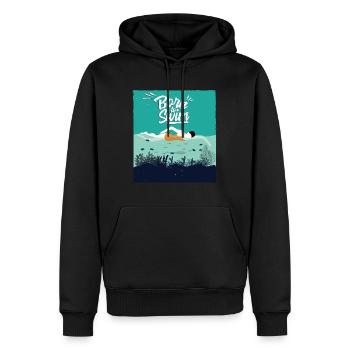 Geboren um zu Schwimmen Geschenkidee Geburtstag - Männer Premium Bio Hoodie - Schwarz - Vorne - Nico (187cm)