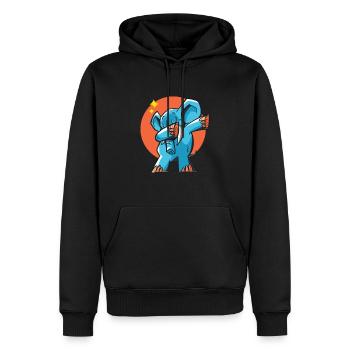 Tamponner l'éléphant - Sweat à capuche Premium bio Homme - noir - Devant - Nico (187cm)