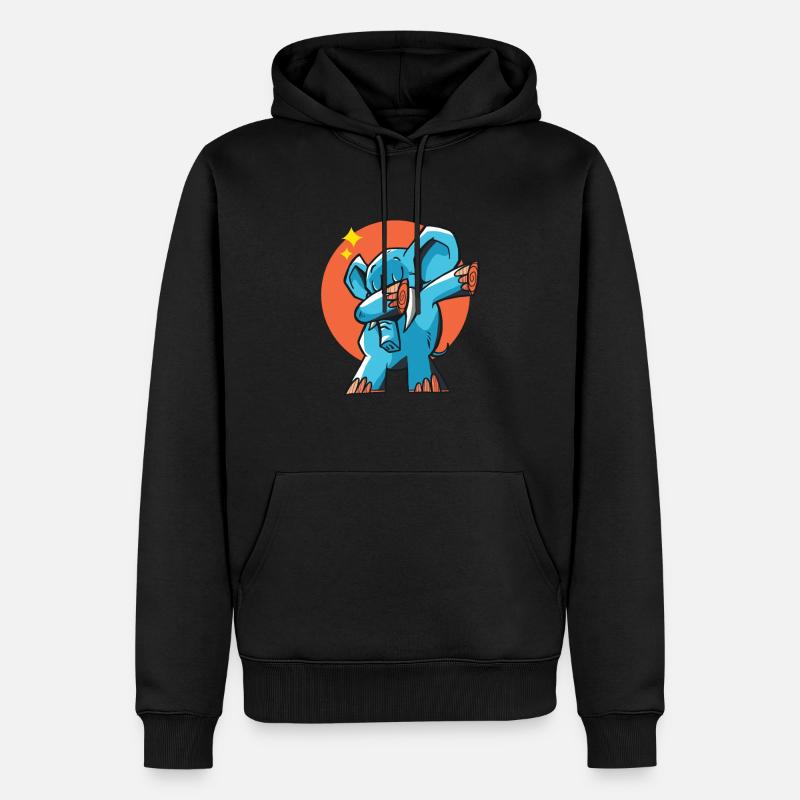Tamponner l'éléphant - Sweat à capuche Premium bio Homme - noir