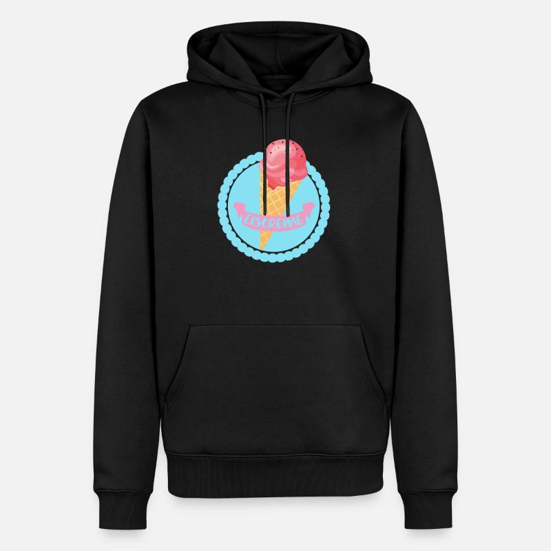 Eiscreme - Männer Premium Bio Hoodie - Schwarz