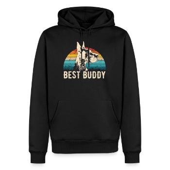 Chemise cadeau rétro Great Dane - Sweat à capuche Premium bio Homme - noir - Devant - Nico (187cm)