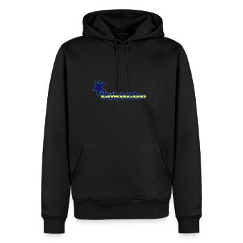 Curaçao Curaçao: palme bleu et couleurs du pays - Sweat à capuche Premium bio Homme - noir - Devant - Nico (187cm)