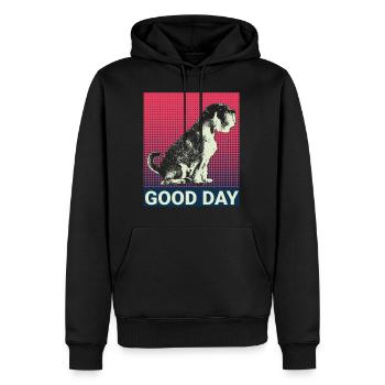 Chemise cadeau rétro Schnauzer miniature - Sweat à capuche Premium bio Homme - noir - Devant - Nico (187cm)