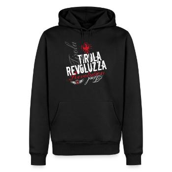 Tirola Revoluzza white - Men’s Premium Organic Hoodie - black - Front - Nico (187cm)