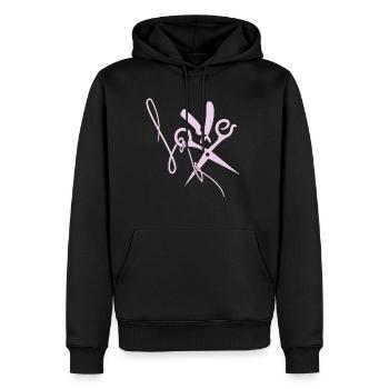 Hairdresser hair LOVE scissors gift - Men’s Premium Organic Hoodie - black - Front - Nico (187cm)
