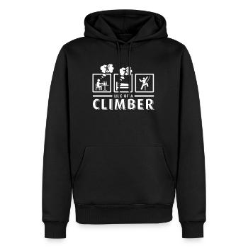 Cadeau d'escalade de t-shirt d'escalade d'escalade - Sweat à capuche Premium bio Homme - noir - Devant - Nico (187cm)