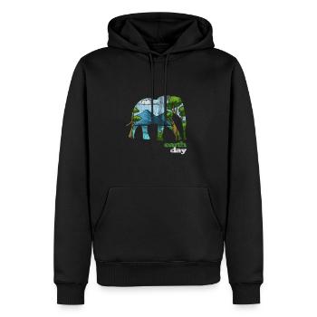 Earth Day - Tag der Erde - Männer Premium Bio Hoodie - Schwarz - Vorne - Nico (187cm)