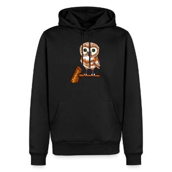 Owl animal birds owl owner night active gift - Men’s Premium Organic Hoodie - black - Front - Nico (187cm)