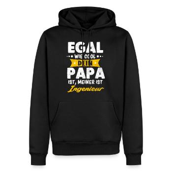 Papa Ingenieur lustiger Spruch Geschenk Idee - Männer Premium Bio Hoodie - Schwarz - Vorne - Nico (187cm)