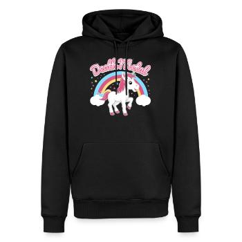 Death Metal Einhorn - Männer Premium Bio Hoodie - Schwarz - Vorne - Nico (187cm)