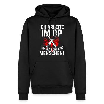 Krankenschwester OP Notaufnahme lustiger Spruch - Männer Premium Bio Hoodie - Schwarz - Vorne - Nico (187cm)