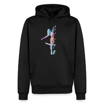 Instructeur de danse et 5 6 7 8 cadeau de danse standard - Sweat à capuche Premium bio Homme - noir - Devant - Nico (187cm)