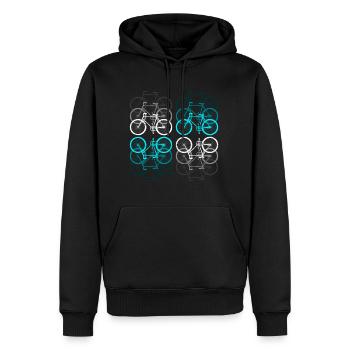 Fahrrad Bike im Retro Look - Männer Premium Bio Hoodie - Schwarz - Vorne - Nico (187cm)