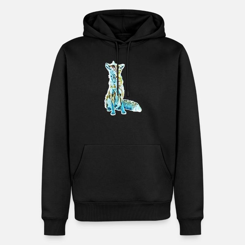 Fuchs - Männer Premium Bio Hoodie - Schwarz
