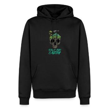 Earthday Earth et Conservation - Sweat à capuche Premium bio Homme - noir - Devant - Nico (187cm)