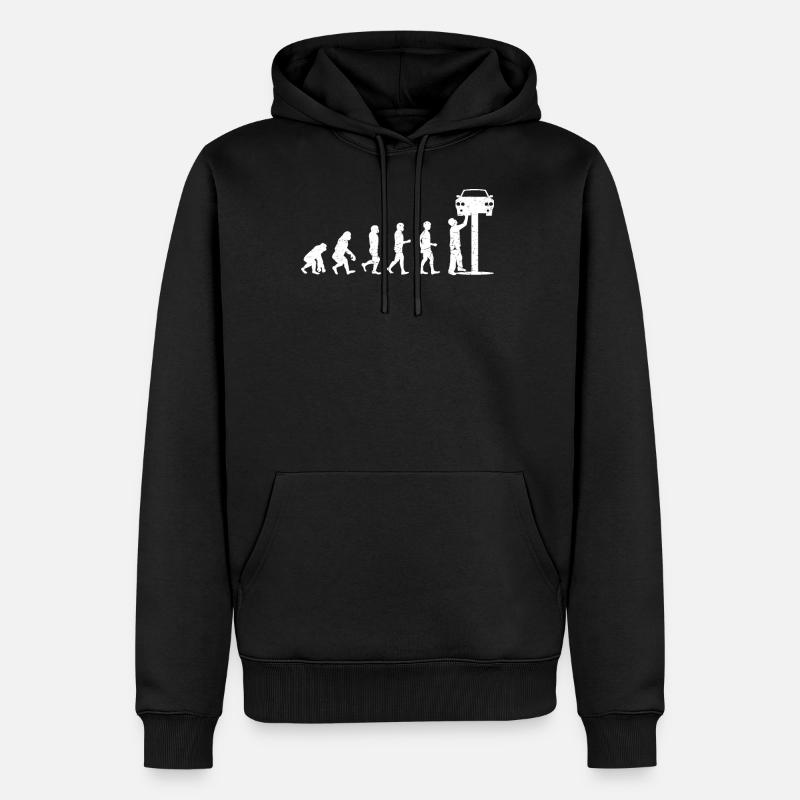 Evolution Auto Schrauber Automechaniker Geschenk - Männer Premium Bio Hoodie - Schwarz