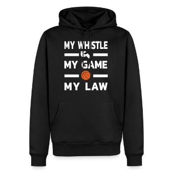 Basketball Schiedsrichter Pfeife Spiele Geschenk - Männer Premium Bio Hoodie - Schwarz - Vorne - Nico (187cm)