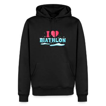 Ich liebe Biathlon - Männer Premium Bio Hoodie - Schwarz - Vorne - Nico (187cm)