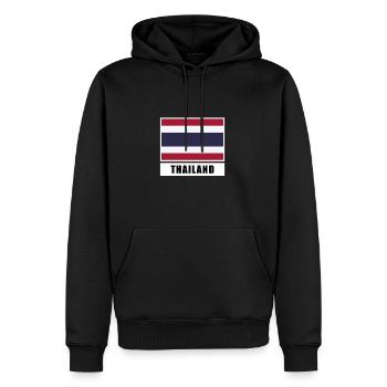 Thaïlande - Sweat à capuche Premium bio Homme - noir - Devant - Nico (187cm)