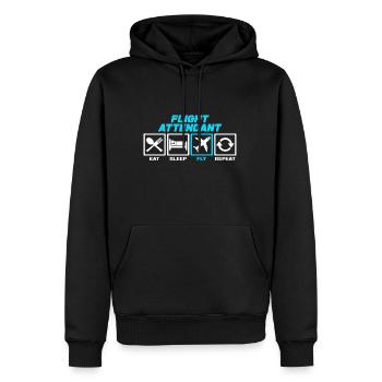 Essen Schlafen Fliegen Wiederholen - Männer Premium Bio Hoodie - Schwarz - Vorne - Nico (187cm)