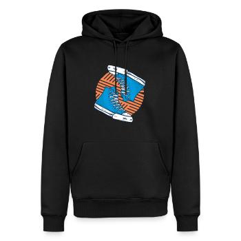 Motif de baskets cool Summer Vibes - Sweat à capuche Premium bio Homme - noir - Devant - Nico (187cm)