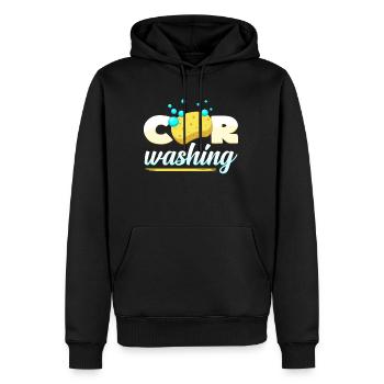 Detailing Detailer Car Washing Fahrzeugpflege - Männer Premium Bio Hoodie - Schwarz - Vorne - Nico (187cm)