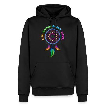 Leben Tanzen Genießen Lieben - Männer Premium Bio Hoodie - Schwarz - Vorne - Nico (187cm)