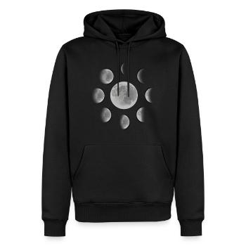 Lunes pleine lune demi-lune - Sweat à capuche Premium bio Homme - noir - Devant - Nico (187cm)