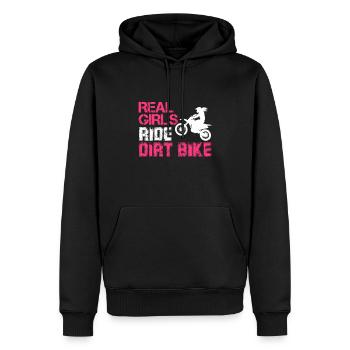 Motocross Dirt Bike MX Fille Femme Cadeau - Sweat à capuche Premium bio Homme - noir - Devant - Nico (187cm)