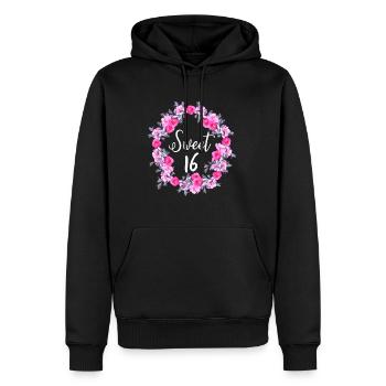 16. Geburtstag Mädchen Teeny Teens Rosen Geschenk - Männer Premium Bio Hoodie - Schwarz - Vorne - Nico (187cm)