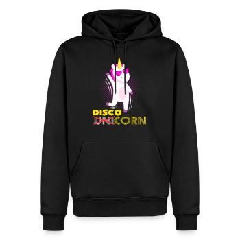 Disco Einhorn - Männer Premium Bio Hoodie - Schwarz - Vorne - Nico (187cm)