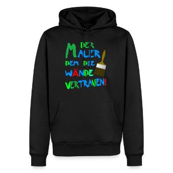 Der Maler dem die Wände Vertrauen! Maler-Lackierer - Männer Premium Bio Hoodie - Schwarz - Vorne - Nico (187cm)
