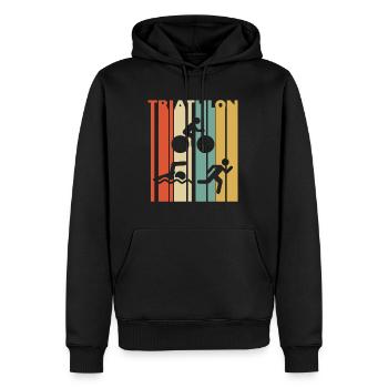 Triathletes Swim Bike Run Triathlon Shirt Geschenk - Männer Premium Bio Hoodie - Schwarz - Vorne - Nico (187cm)
