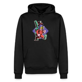 Musiker Huhn auf Reisen - Männer Premium Bio Hoodie - Schwarz - Vorne - Nico (187cm)
