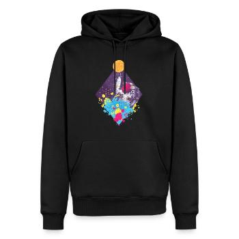 Spaceman coloré volant - Sweat à capuche Premium bio Homme - noir - Devant - Nico (187cm)