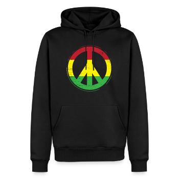 Peace Reggae Rastafari Ska cadeau - Sweat à capuche Premium bio Homme - noir - Devant - Nico (187cm)