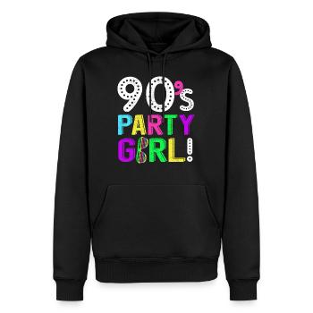 90er Jahre Musik Partygirl Disco Neon Geschenk - Männer Premium Bio Hoodie - Schwarz - Vorne - Nico (187cm)