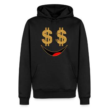 Geld Money Cash Euro Dollar Scheine - Männer Premium Bio Hoodie - Schwarz - Vorne - Nico (187cm)