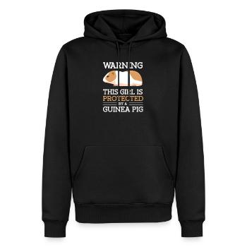 Mädchen wird von einem Meerschweinchen Geschützt - Männer Premium Bio Hoodie - Schwarz - Vorne - Nico (187cm)