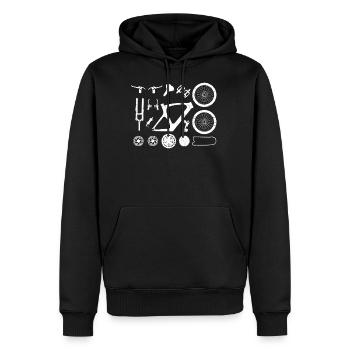 Mountainbike Teile Räder Montage Geschenk - Männer Premium Bio Hoodie - Schwarz - Vorne - Nico (187cm)