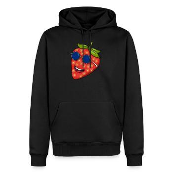 Lunettes de soleil fraise rouge Kawaii Summer Gardener - Sweat à capuche Premium bio Homme - noir - Devant - Nico (187cm)