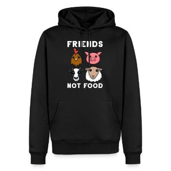 Friends Not Food Essen Vegan Vegetarisch Pflanze - Männer Premium Bio Hoodie - Schwarz - Vorne - Nico (187cm)
