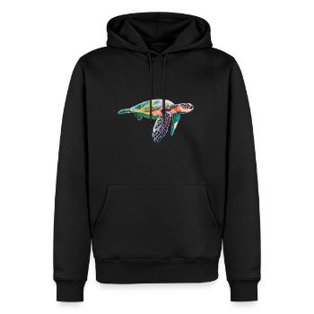 Sea turtle - Men’s Premium Organic Hoodie - black - Front - Nico (187cm)