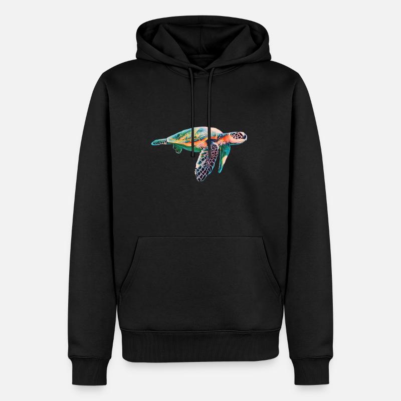 Tortue de mer - Sweat à capuche Premium bio Homme - noir
