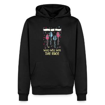 Gender Reveal Party I Spermien Sperma Rennen - Männer Premium Bio Hoodie - Schwarz - Vorne - Nico (187cm)